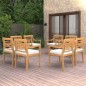 Batavia-Stühle 8 Stk. mit Kissen Massivholz Teak Batavia-Stühle 8 Stk. mit Kissen Massivholz Teak