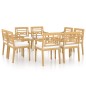 Batavia-Stühle 8 Stk. mit Kissen Massivholz Teak Batavia-Stühle 8 Stk. mit Kissen Massivholz Teak