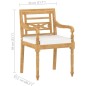 Batavia-Stühle 8 Stk. mit Kissen Massivholz Teak Batavia-Stühle 8 Stk. mit Kissen Massivholz Teak