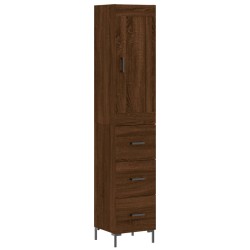 vidaXL Highboard Braun Eichen-Optik 34,5x34x180 cm Holzwerkstoff