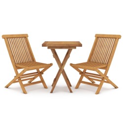 vidaXL 3-tlg. Garten-Essgruppe Massivholz Teak