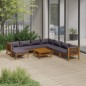 9-tlg. Garten-Lounge-Set mit Auflage Massivholz Akazie 9-tlg. Garten-Lounge-Set mit Auflage Massivholz Akazie
