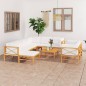 vidaXL 10-tlg. Garten-Lounge-Set mit Creme Kissen Massivholz Teak vidaXL 10-tlg. Garten-Lounge-Set mit Creme Kissen Massivholz Teak