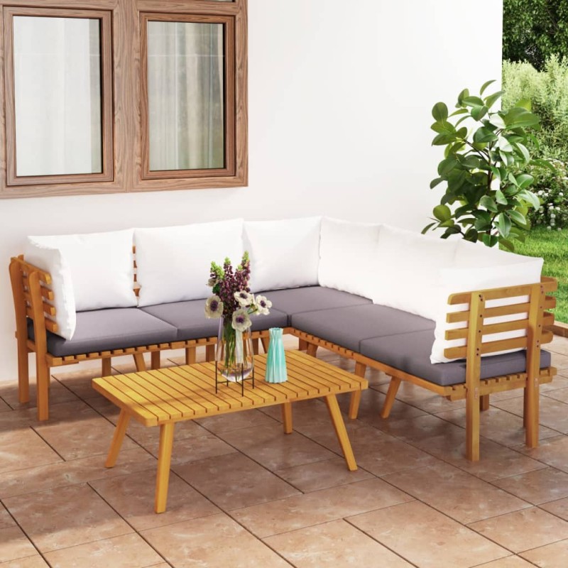 vidaXL 6-tlg. Garten-Lounge-Set mit Kissen Massivholz Akazie vidaXL 6-tlg. Garten-Lounge-Set mit Kissen Massivholz Akazie