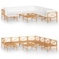9-tlg. Garten-Lounge-Set mit Creme Kissen Massivholz Teak 9-tlg. Garten-Lounge-Set mit Creme Kissen Massivholz Teak