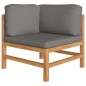 7-tlg. Garten-Lounge-Set mit Grauen Kissen Massivholz Teak 7-tlg. Garten-Lounge-Set mit Grauen Kissen Massivholz Teak