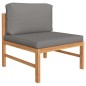7-tlg. Garten-Lounge-Set mit Grauen Kissen Massivholz Teak 7-tlg. Garten-Lounge-Set mit Grauen Kissen Massivholz Teak