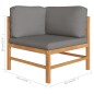 7-tlg. Garten-Lounge-Set mit Grauen Kissen Massivholz Teak 7-tlg. Garten-Lounge-Set mit Grauen Kissen Massivholz Teak