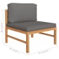 7-tlg. Garten-Lounge-Set mit Grauen Kissen Massivholz Teak 7-tlg. Garten-Lounge-Set mit Grauen Kissen Massivholz Teak