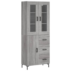 Highboard Grau Sonoma 69,5x34x180 cm Holzwerkstoff