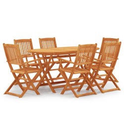 vidaXL 7-tlg. Garten-Essgruppe Klappbar Massivholz Eukalyptus 