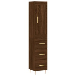 vidaXL Highboard Braun Eichen-Optik 34,5x34x180 cm Holzwerkstoff