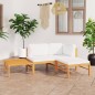 4-tlg. Garten-Lounge-Set mit Creme Kissen Massivholz Teak 4-tlg. Garten-Lounge-Set mit Creme Kissen Massivholz Teak