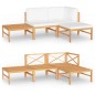 4-tlg. Garten-Lounge-Set mit Creme Kissen Massivholz Teak 4-tlg. Garten-Lounge-Set mit Creme Kissen Massivholz Teak