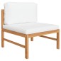 4-tlg. Garten-Lounge-Set mit Creme Kissen Massivholz Teak 4-tlg. Garten-Lounge-Set mit Creme Kissen Massivholz Teak