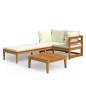 3-tlg. Garten-Lounge-Set mit Cremeweißen Kissen Massivholz Akazie 3-tlg. Garten-Lounge-Set mit Cremeweißen Kissen Massivholz Akazie