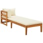 3-tlg. Garten-Lounge-Set mit Cremeweißen Kissen Massivholz Akazie 3-tlg. Garten-Lounge-Set mit Cremeweißen Kissen Massivholz Akazie