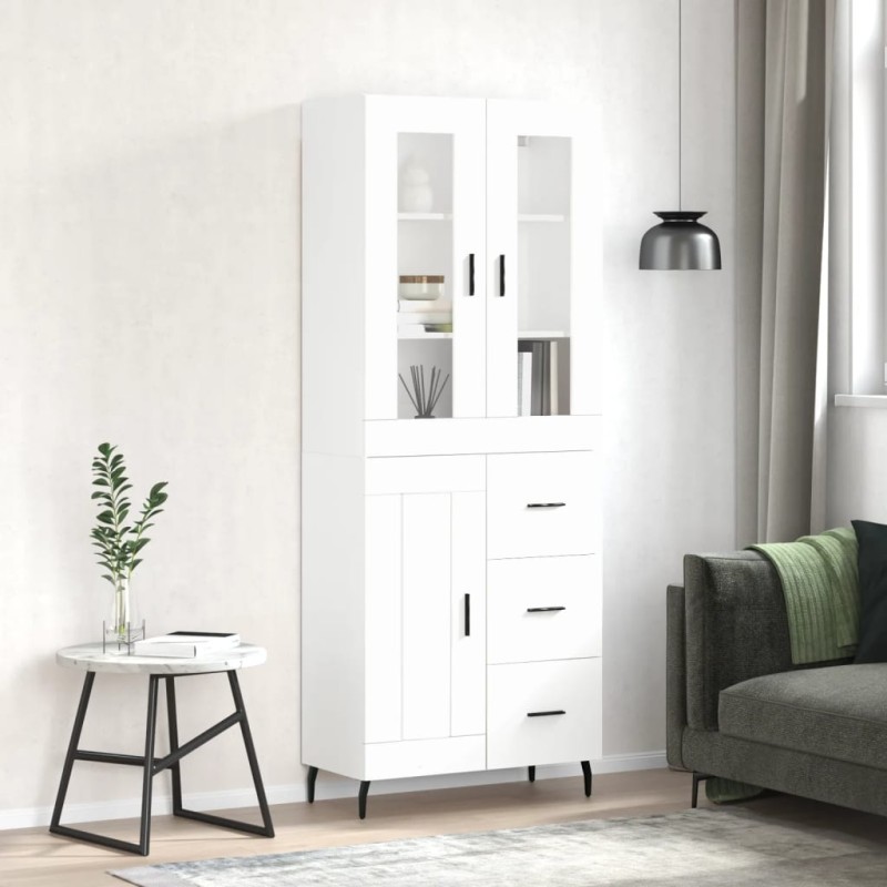 Highboard Weiß 69,5x34x180 cm Holzwerkstoff Highboard Weiß 69,5x34x180 cm Holzwerkstoff