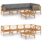 vidaXL 6-tlg. Garten-Lounge-Set mit Grauen Kissen Massivholz Teak vidaXL 6-tlg. Garten-Lounge-Set mit Grauen Kissen Massivholz Teak