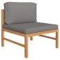 vidaXL 6-tlg. Garten-Lounge-Set mit Grauen Kissen Massivholz Teak vidaXL 6-tlg. Garten-Lounge-Set mit Grauen Kissen Massivholz Teak
