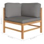 vidaXL 6-tlg. Garten-Lounge-Set mit Grauen Kissen Massivholz Teak vidaXL 6-tlg. Garten-Lounge-Set mit Grauen Kissen Massivholz Teak