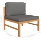 vidaXL 6-tlg. Garten-Lounge-Set mit Grauen Kissen Massivholz Teak vidaXL 6-tlg. Garten-Lounge-Set mit Grauen Kissen Massivholz Teak