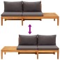 3-tlg. Garten-Lounge-Set mit Dunkelgrauen Kissen Massivholz Akazie 3-tlg. Garten-Lounge-Set mit Dunkelgrauen Kissen Massivholz Akazie