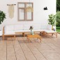 8-tlg. Garten-Lounge-Set mit Creme Kissen Massivholz Teak 8-tlg. Garten-Lounge-Set mit Creme Kissen Massivholz Teak