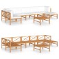 8-tlg. Garten-Lounge-Set mit Creme Kissen Massivholz Teak 8-tlg. Garten-Lounge-Set mit Creme Kissen Massivholz Teak