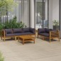 6-tlg. Garten-Lounge-Set mit Auflage Massivholz Akazie 6-tlg. Garten-Lounge-Set mit Auflage Massivholz Akazie