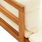 vidaXL 3-tlg. Garten-Lounge-Set mit Cremeweißen Kissen Massivholz Akazie vidaXL 3-tlg. Garten-Lounge-Set mit Cremeweißen Kissen Massivholz Akazie