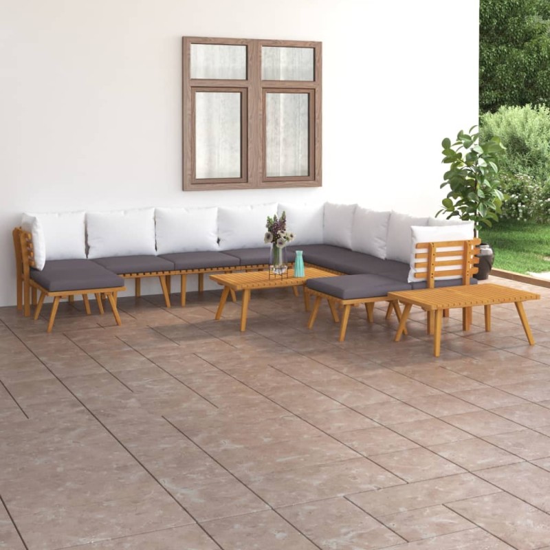 vidaXL 12-tlg. Garten-Lounge-Set mit Kissen Massivholz Akazie vidaXL 12-tlg. Garten-Lounge-Set mit Kissen Massivholz Akazie