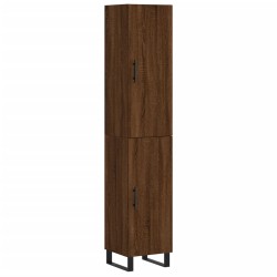 Highboard Braun Eichen-Optik 34,5x34x180 cm Holzwerkstoff