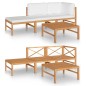 4-tlg. Garten-Lounge-Set mit Creme Kissen Massivholz Teak 4-tlg. Garten-Lounge-Set mit Creme Kissen Massivholz Teak