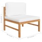 4-tlg. Garten-Lounge-Set mit Creme Kissen Massivholz Teak 4-tlg. Garten-Lounge-Set mit Creme Kissen Massivholz Teak
