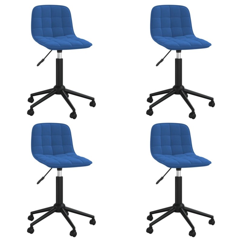 Esszimmerstühle 4 Stk. Drehbar Blau Samt Esszimmerstühle 4 Stk. Drehbar Blau Samt