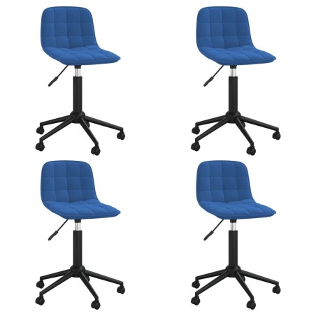 Esszimmerstühle 4 Stk. Drehbar Blau Samt