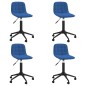 Esszimmerstühle 4 Stk. Drehbar Blau Samt Esszimmerstühle 4 Stk. Drehbar Blau Samt