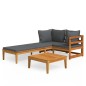 vidaXL 3-tlg. Garten-Lounge-Set mit Dunkelgrauen Kissen Massivholz Akazie vidaXL 3-tlg. Garten-Lounge-Set mit Dunkelgrauen Kissen Massivholz Akazie