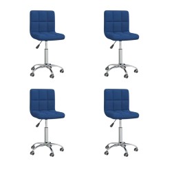Esszimmerstühle 4 Stk. Drehbar Blau Stoff