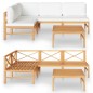 5-tlg. Garten-Lounge-Set mit Creme Kissen Massivholz Teak 5-tlg. Garten-Lounge-Set mit Creme Kissen Massivholz Teak