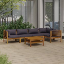 vidaXL 6-tlg. Garten-Lounge-Set mit Auflage Massivholz Akazie