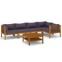 vidaXL 6-tlg. Garten-Lounge-Set mit Auflage Massivholz Akazie