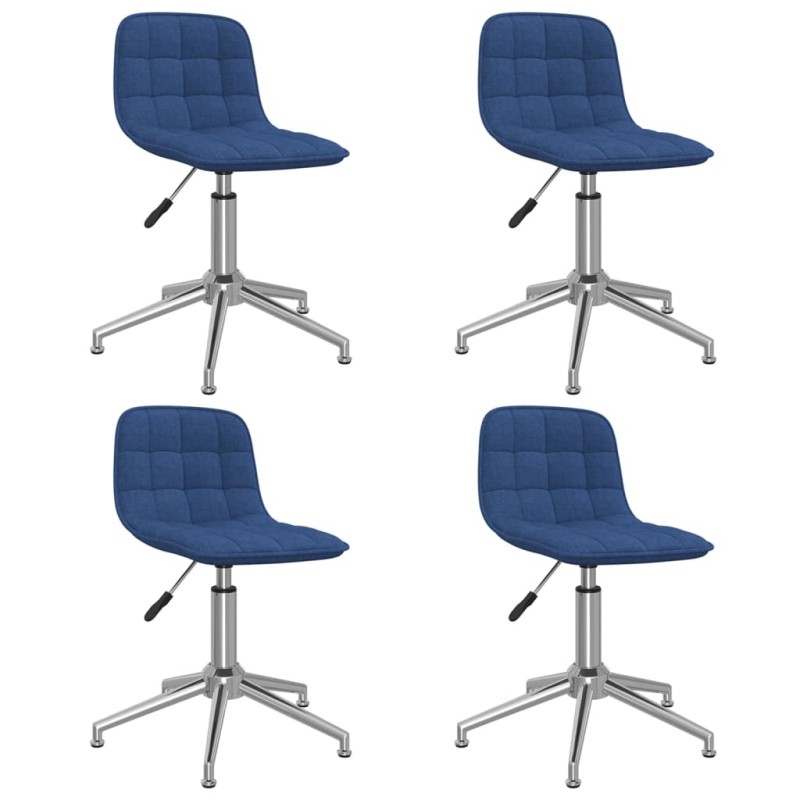 Esszimmerstühle 4 Stk. Drehbar Blau Stoff Esszimmerstühle 4 Stk. Drehbar Blau Stoff