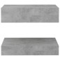 Nachttisch Betongrau 60x35 cm Holzwerkstoff Nachttisch Betongrau 60x35 cm Holzwerkstoff