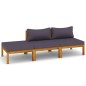 3-tlg. Garten-Lounge-Set mit Auflage Massivholz Akazie 3-tlg. Garten-Lounge-Set mit Auflage Massivholz Akazie