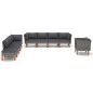 9-tlg. Garten-Lounge-Set Poly Rattan und Eukalyptusholz Grau 9-tlg. Garten-Lounge-Set Poly Rattan und Eukalyptusholz Grau