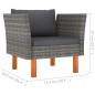 9-tlg. Garten-Lounge-Set Poly Rattan und Eukalyptusholz Grau 9-tlg. Garten-Lounge-Set Poly Rattan und Eukalyptusholz Grau