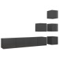 6-tlg. TV-Schrank-Set Hochglanz-Grau Holzwerkstoff 6-tlg. TV-Schrank-Set Hochglanz-Grau Holzwerkstoff