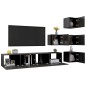 6-tlg. TV-Schrank-Set Hochglanz-Grau Holzwerkstoff 6-tlg. TV-Schrank-Set Hochglanz-Grau Holzwerkstoff